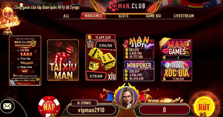 Sảnh Minigame ManClub Thiên Đường Giải Trí Trực Tuyến Đỉnh Cao Cho Cộng Đồng Game Thủ