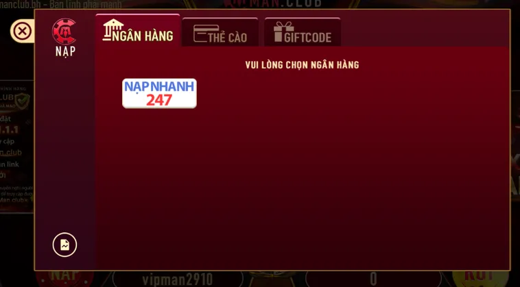 Nạp Tiền ManClub Qua Tài Khoản Ngân Hàng Giúp Bạn Khởi Nghiệp Siêu Tốc