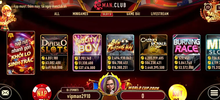 Sảnh Nổ Hũ ManClub Với Cơ Hội Trúng Jackpot Hàng Tỷ Đồng Mỗi Ngày