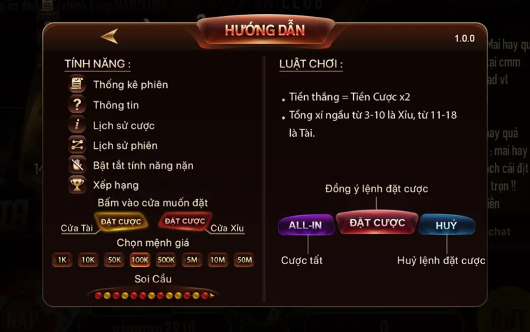 Tài Xỉu Livestream Tại Manclub Trải Nghiệm Đổ Xúc Xắc Kịch Tính Đẳng Cấp Thế Giới